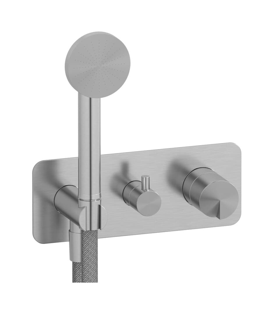 IB Rubinetterie Cake – Μπαταρία Νιπτήρα Τοίχου – Brushed Stainless Steel (CA314SA)