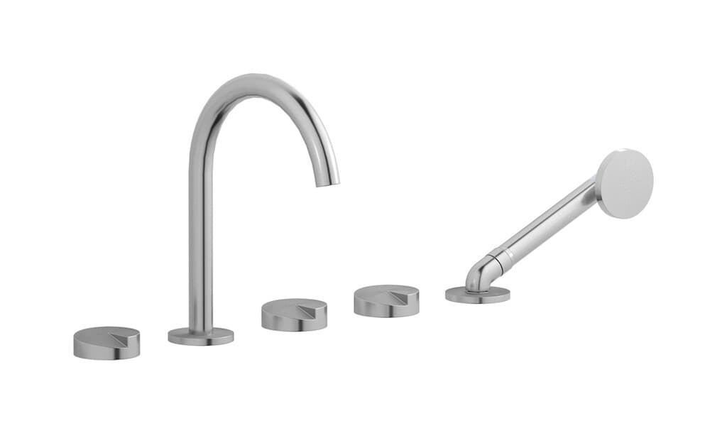 IB Rubinetterie Cake – Μπαταρία Μπανιέρας Πάγκου – Brushed Stainless Steel (CA396SA)