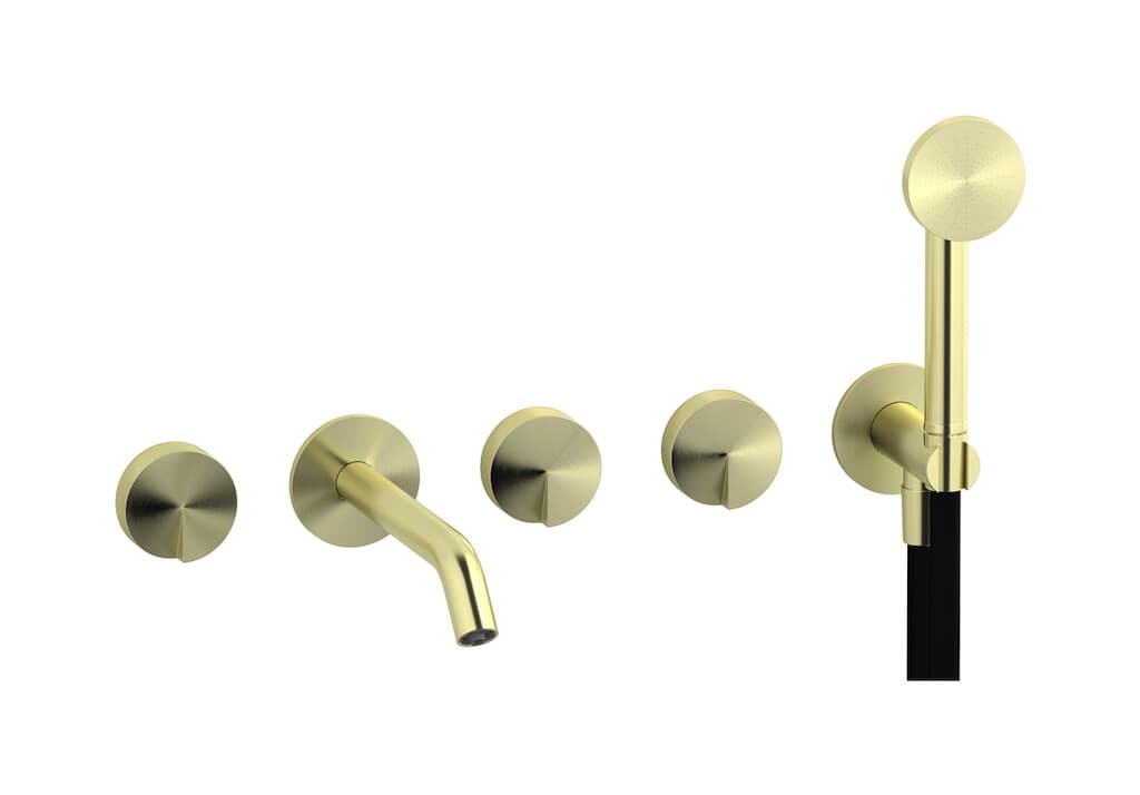IB Rubinetterie Cake – Μπαταρία Μπανιέρας Τοίχου – Brushed Warm Brass (CA398WA)
