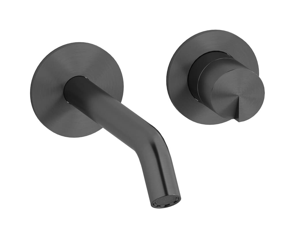 IB Rubinetterie Cake – Μπαταρία Νιπτήρα Τοίχου – Brushed Black Metal (CA406BM)