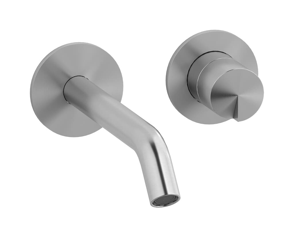 IB Rubinetterie Cake – Μπαταρία Νιπτήρα Τοίχου – Brushed Stainless Steel (CA406SA)