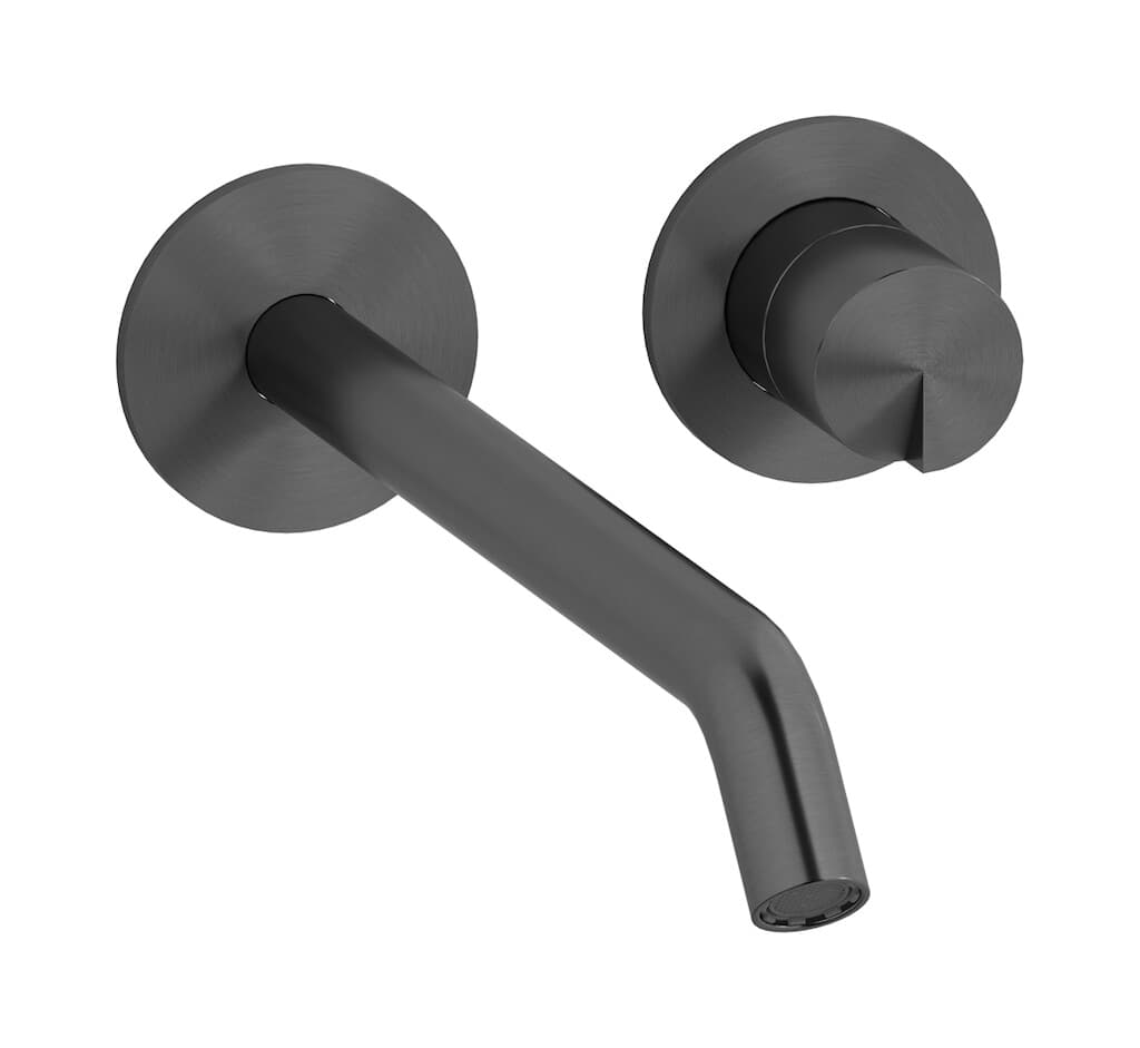 IB Rubinetterie Cake – Μπαταρία Νιπτήρα Τοίχου – Brushed Black Metal (CA407BM)