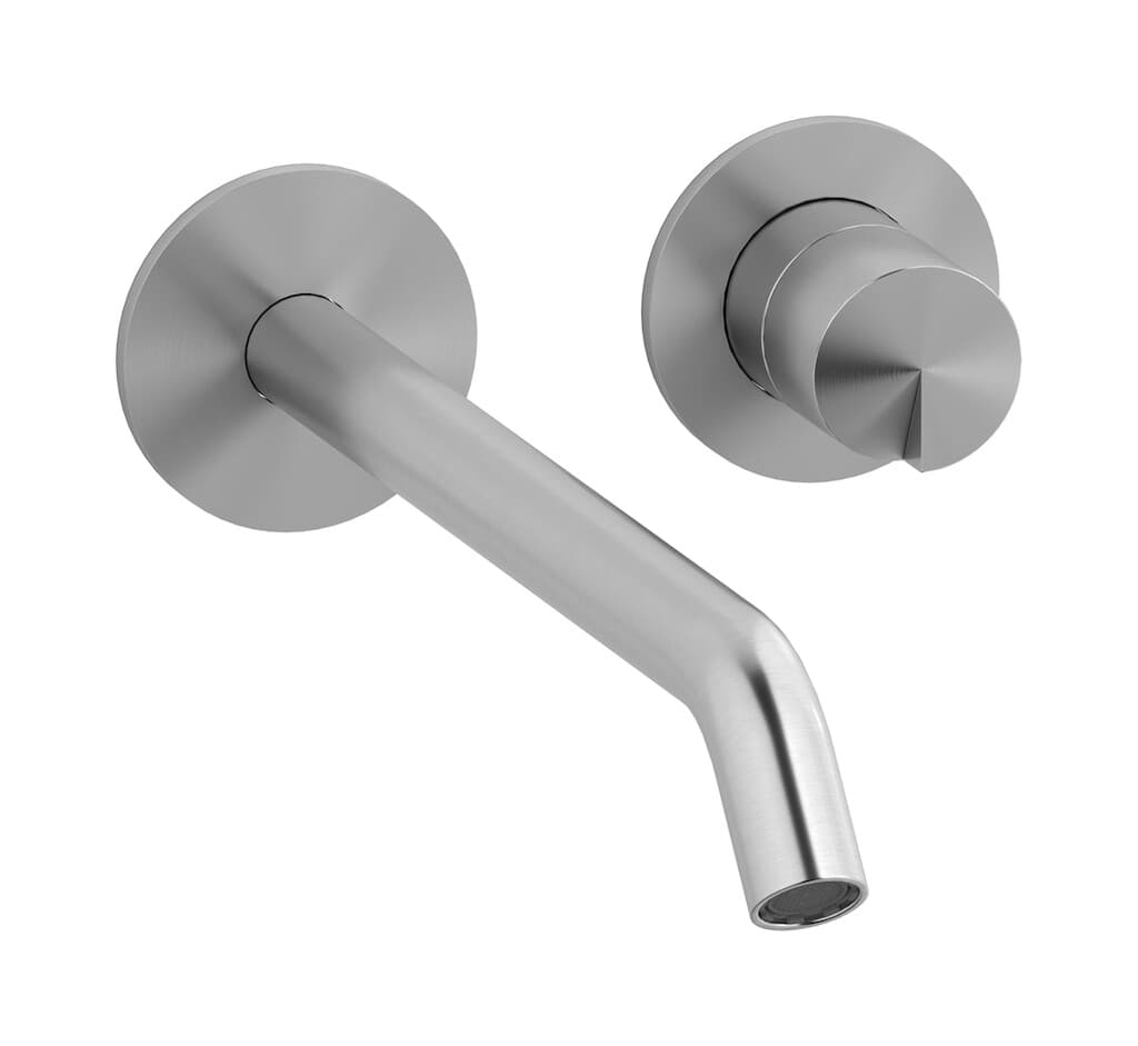 IB Rubinetterie Cake – Μπαταρία Νιπτήρα Τοίχου – Brushed Stainless Steel (CA407SA)