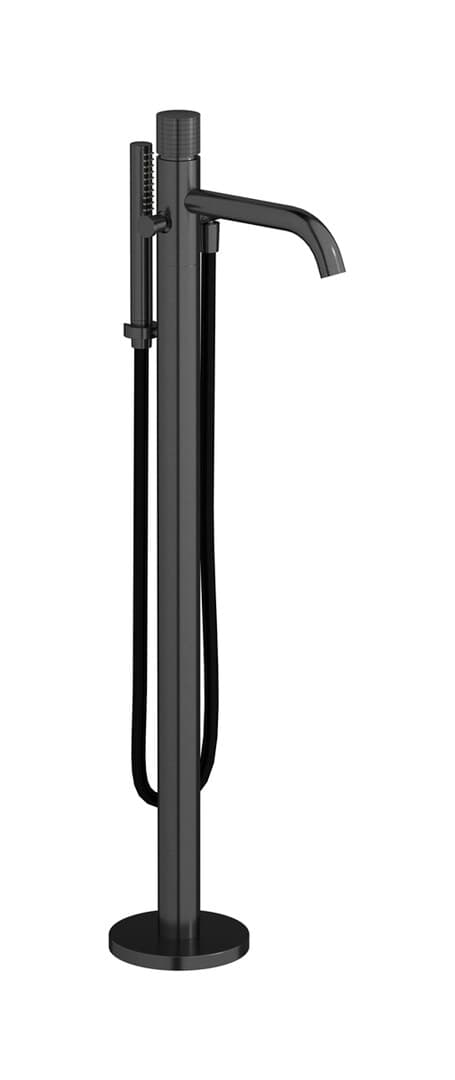 IB Rubinetterie Gatsby – Μπαταρία Μπανιέρας Δαπέδου – Brushed Black Chrome (GA399CS)