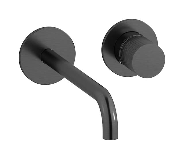 IB Rubinetterie Gatsby – Μπαταρία Νιπτήρα Τοίχου – Brushed Black Chrome (GA407CS)