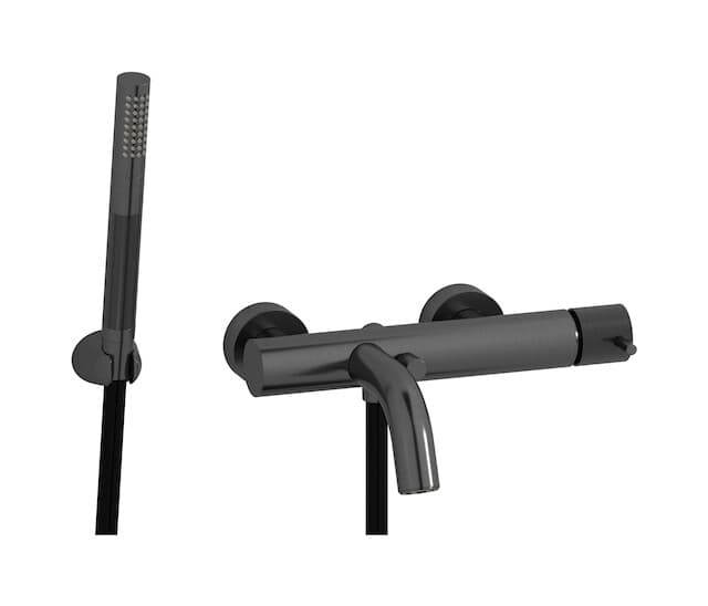 IB Rubinetterie Industria – Μπαταρία Μπανιέρας Τοίχου – Brushed Black Chrome (ID250CS)