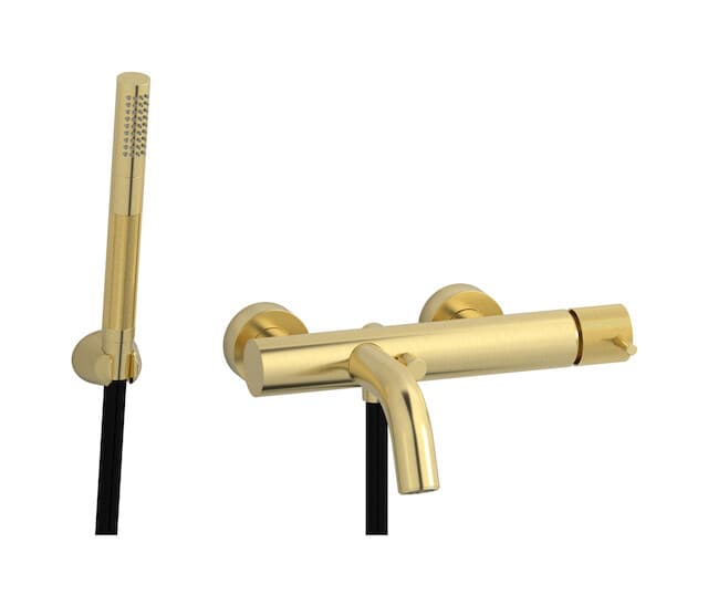 IB Rubinetterie Industria – Μπαταρία Μπανιέρας Τοίχου – Brushed Pale Gold (ID250IS)