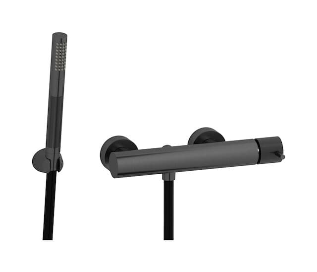 IB Rubinetterie Industria – Μίκτης Ντους Εντοιχισμένος – Brushed Black Chrome (ID350CS)