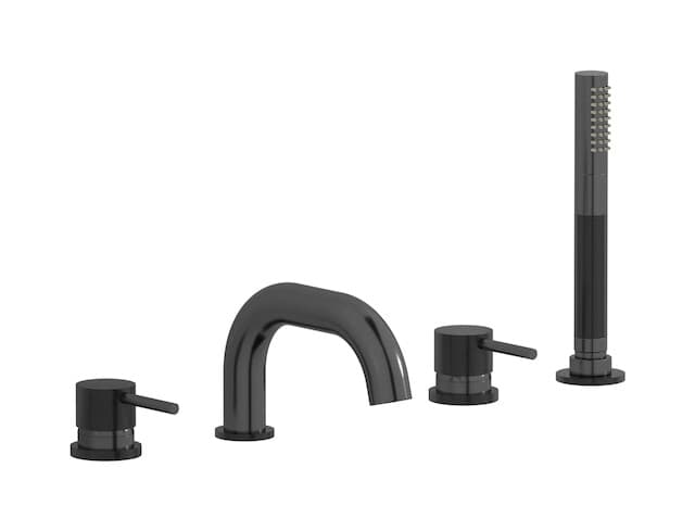 IB Rubinetterie Industria – Μπαταρία Μπανιέρας Πάγκου – Brushed Black Chrome (ID396CS)