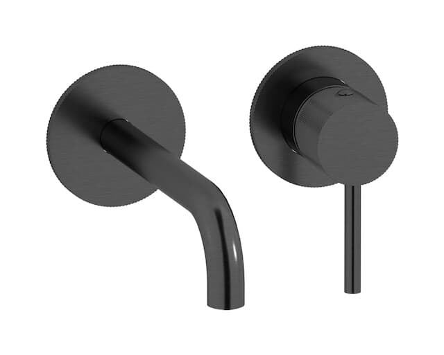 IB Rubinetterie Industria – Μπαταρία Νιπτήρα Τοίχου – Brushed Black Chrome (ID406CS)