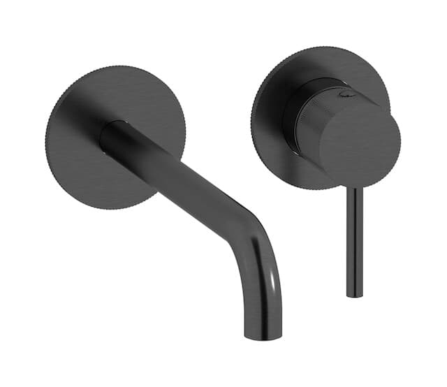 IB Rubinetterie Industria – Μπαταρία Νιπτήρα Τοίχου – Brushed Black Chrome (ID407CS)