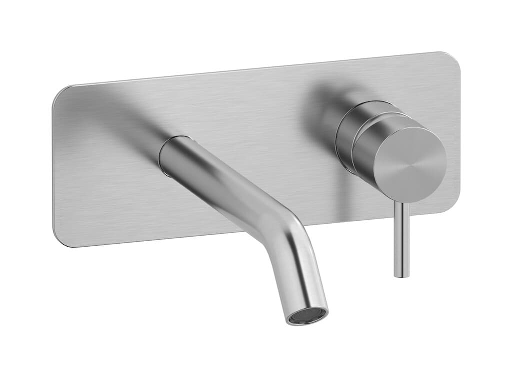 IB Rubinetterie M316 – Μπαταρία Νιπτήρα Τοίχου – Brushed Stainless Steel (M3206SA)