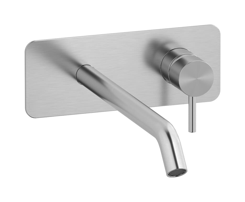 IB Rubinetterie M316 – Μπαταρία Νιπτήρα Τοίχου – Brushed Stainless Steel (M3207SA)