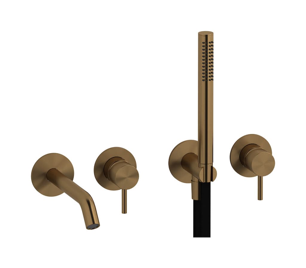 IB Rubinetterie M316 – Μπαταρία Μπανιέρας Τοίχου – Brushed Warm Bronze (M3398WB)