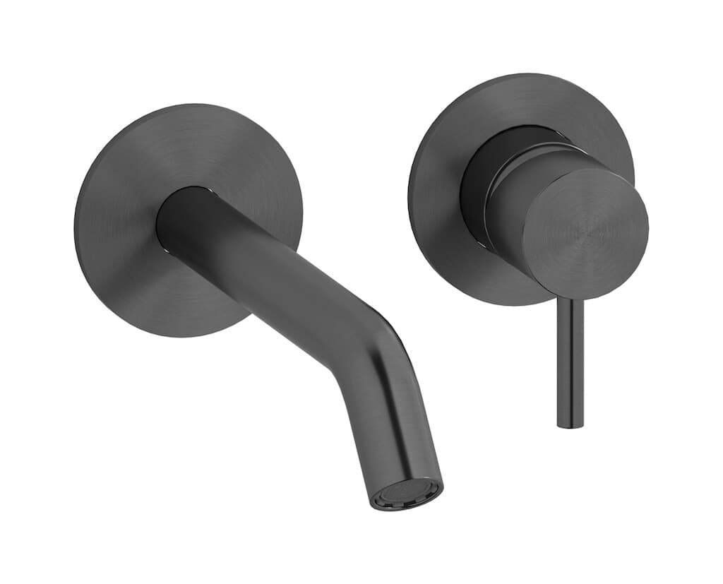 IB Rubinetterie M316 – Μπαταρία Νιπτήρα Τοίχου – Brushed Black Metal (M3406BM)