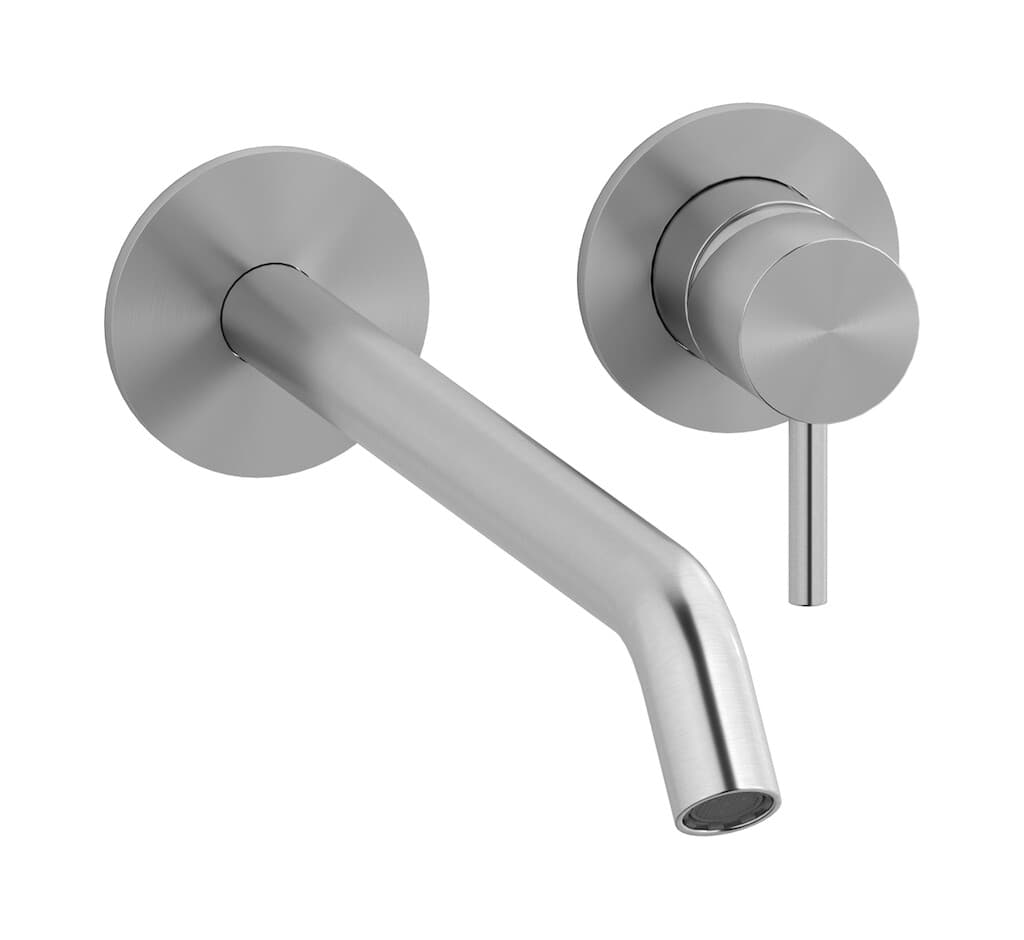 IB Rubinetterie M316 – Μπαταρία Νιπτήρα Τοίχου – Brushed Stainless Steel (M3407SA)