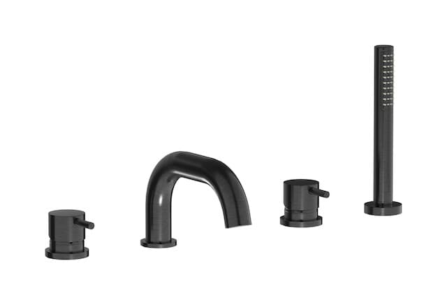 IB Rubinetterie MilanoTorino – Μπαταρία Μπανιέρας Πάγκου – Brushed Black Chrome (MT396CS)