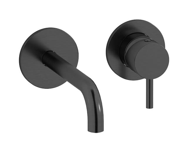 IB Rubinetterie MilanoTorino – Μπαταρία Νιπτήρα Τοίχου – Brushed Black Chrome (MT406CS)