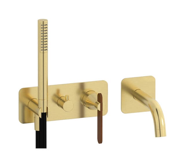 IB Rubinetterie Soho – Μπαταρία Μπανιέρας Τοίχου – Brushed Pale Gold (OL398IS)