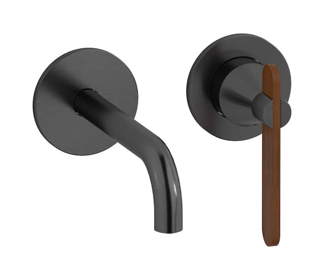 IB Rubinetterie Soho – Μπαταρία Νιπτήρα Τοίχου – Brushed Black Chrome (OL406CS)
