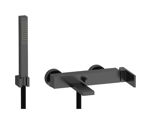 IB Rubinetterie Rubacuori – Μπαταρία Μπανιέρας Τοίχου – Brushed Black Chrome (RU250CS)