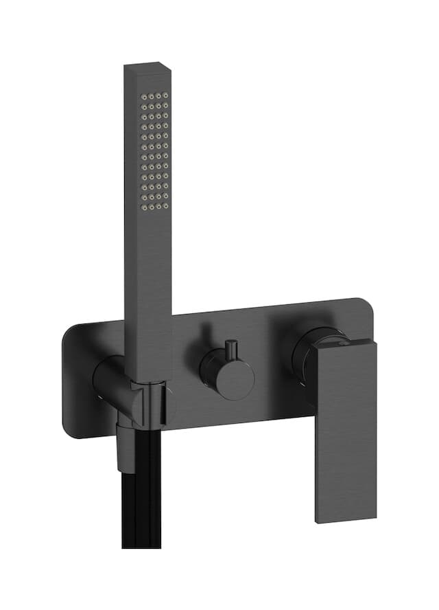 IB Rubinetterie Rubacuori – Μπαταρία Νιπτήρα Τοίχου – Brushed Black Chrome (RU314CS)