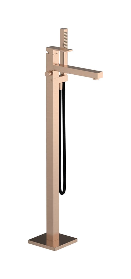 IB Rubinetterie Rubacuori – Μπαταρία Μπανιέρας Δαπέδου – Brushed Rose Gold (RU399SR)