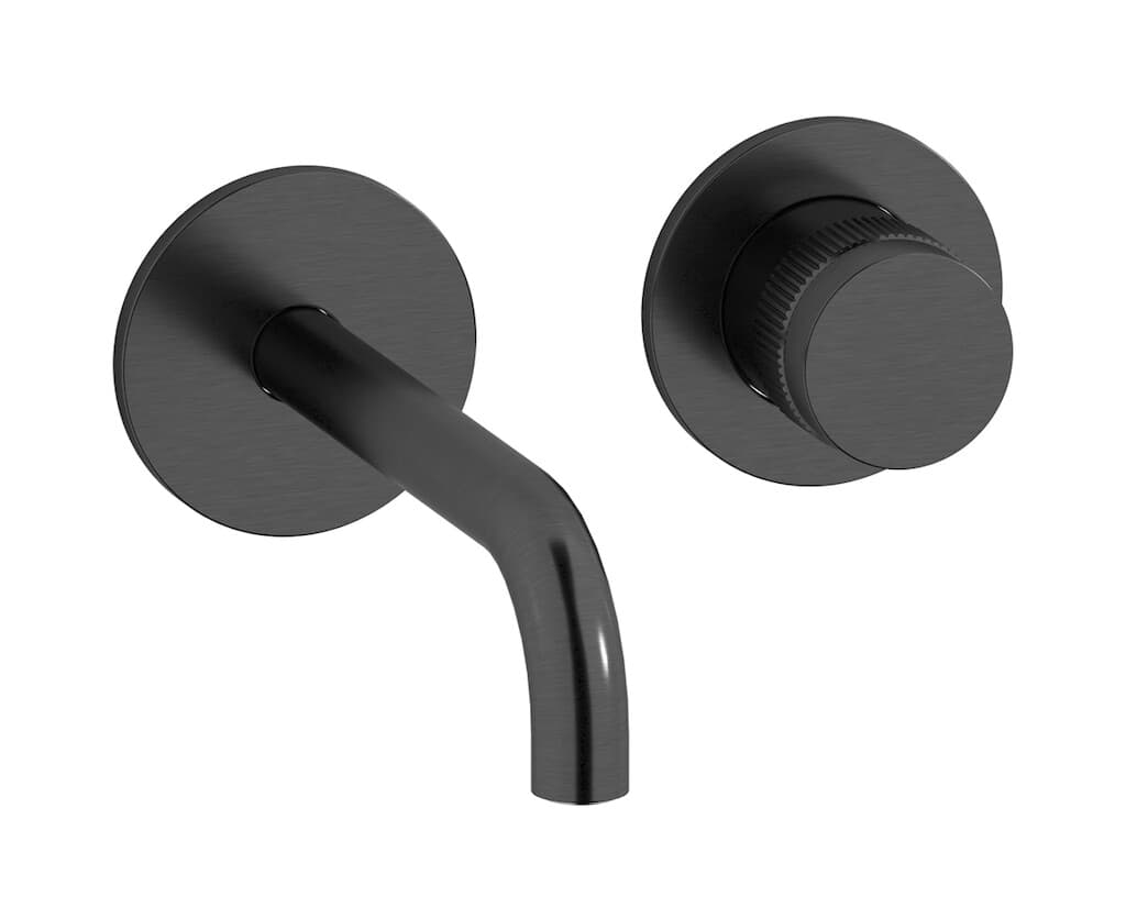 IB Rubinetterie Reflex – Μπαταρία Νιπτήρα Τοίχου – Brushed Black Chrome (RX406CS)