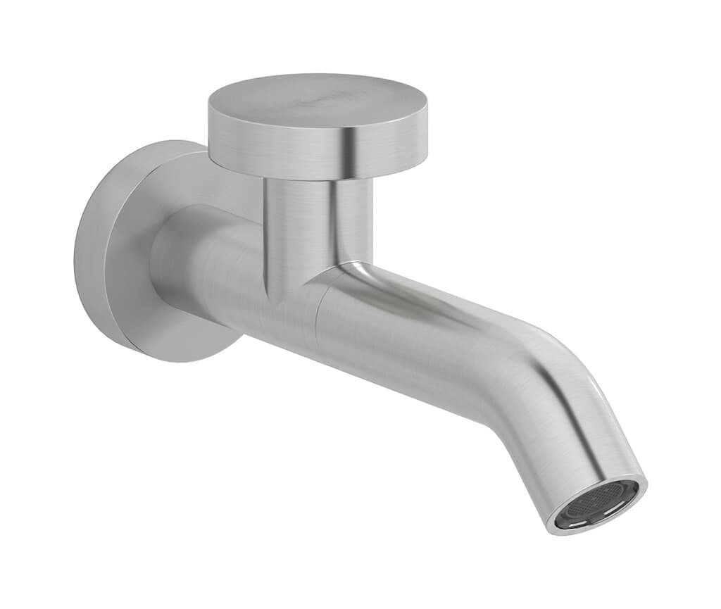 IB Rubinetterie Totem – Μπαταρία Νιπτήρα Τοίχου – Brushed Stainless Steel (TO209SA)