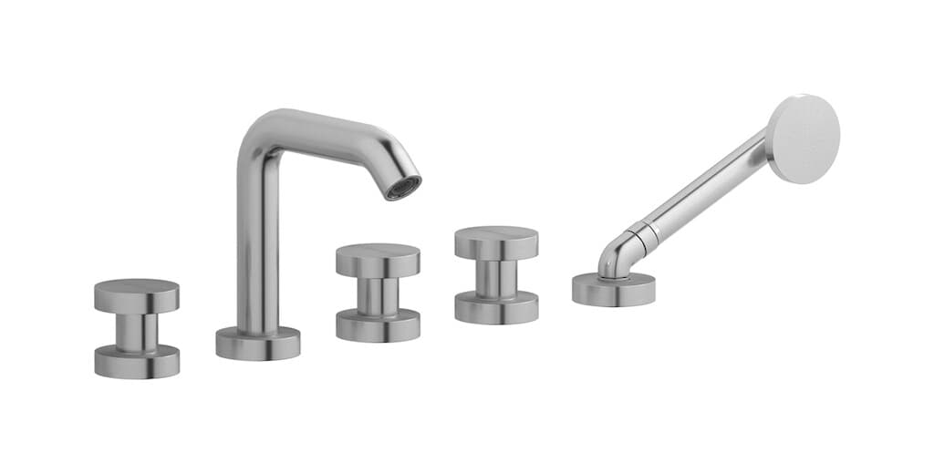 IB Rubinetterie Totem – Μπαταρία Μπανιέρας Πάγκου – Brushed Stainless Steel (TO396SA)