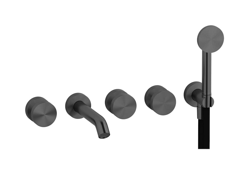 IB Rubinetterie Totem – Μπαταρία Μπανιέρας Τοίχου – Brushed Black Metal (TO398BM)