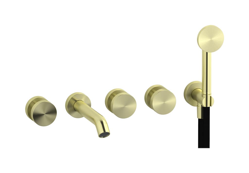 IB Rubinetterie Totem – Μπαταρία Μπανιέρας Τοίχου – Brushed Warm Brass (TO398WA)