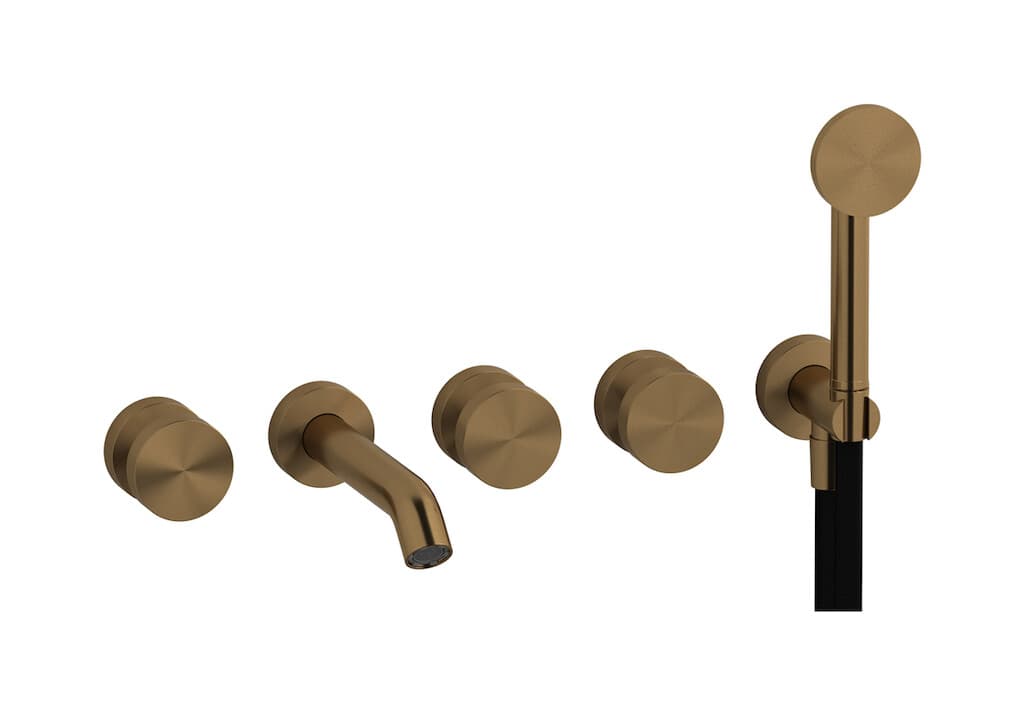 IB Rubinetterie Totem – Μπαταρία Μπανιέρας Τοίχου – Brushed Warm Bronze (TO398WB)