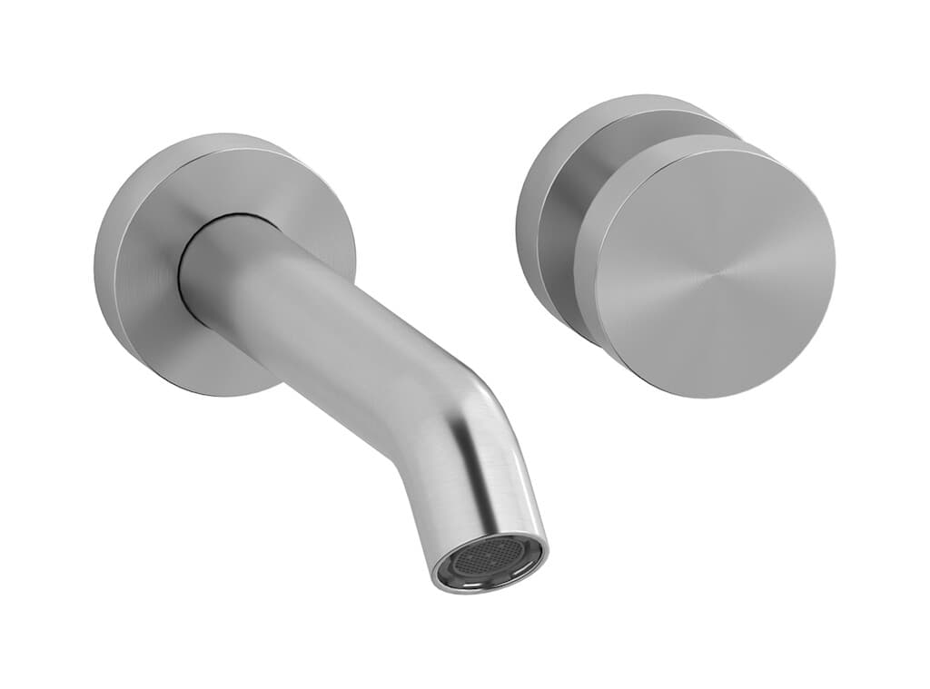 IB Rubinetterie Totem – Μπαταρία Νιπτήρα Τοίχου – Brushed Stainless Steel (TO406SA)