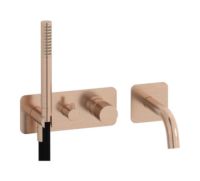 IB Rubinetterie Vinile – Μπαταρία Μπανιέρας Τοίχου – Brushed Rose Gold (VN398SR)