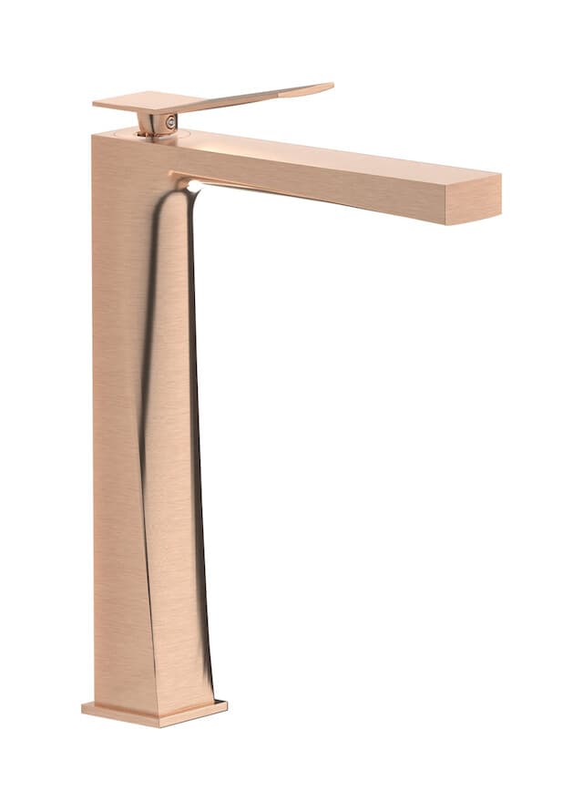 IB Rubinetterie Wave – Μπαταρία Νιπτήρα Ψηλή – Brushed Rose Gold (WA202SR)