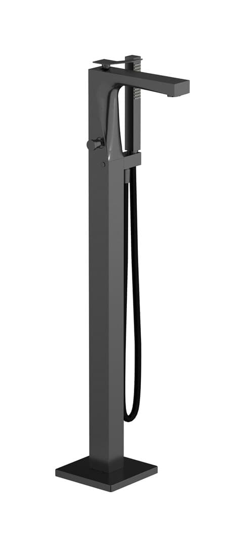 IB Rubinetterie Wave – Μπαταρία Μπανιέρας Δαπέδου – Brushed Black Chrome (WA399CS)