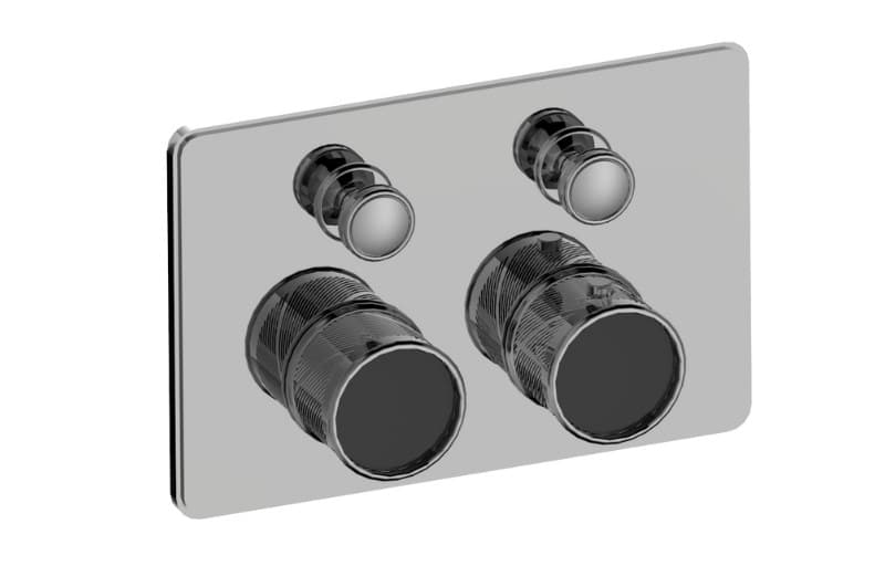 Graff RIVA – Trim Εντοιχισμού Ντους – Traditional 2-button Oblique Knurl Compact (E-18012CCQ-T)