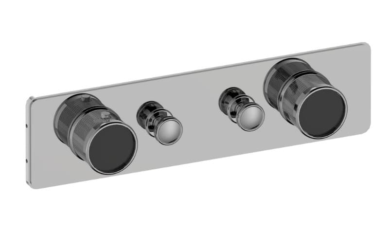 Graff RIVA – Trim Εντοιχισμού Ντους – Traditional 2-button Split Knob Diamond Knurl Horizontal (E-18012HAD-T)