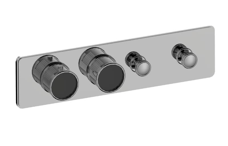 Graff RIVA – Trim Εντοιχισμού Ντους – Traditional 2-button Paired Knob Fluted Knurl Horizontal (E-18012HBF-T)