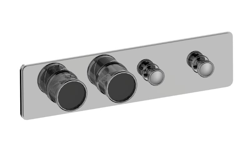 Graff RIVA – Trim Εντοιχισμού Ντους – Traditional 2-button Paired Knob Oblique Knurl Horizontal (E-18012HBQ-T)