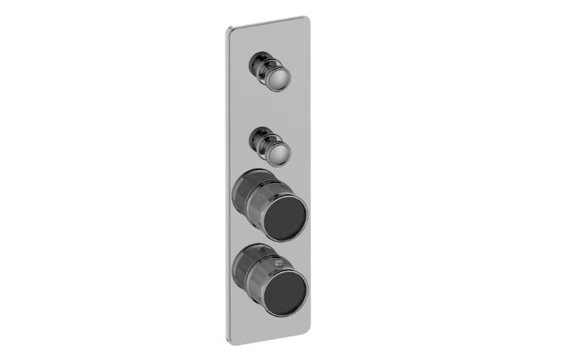 Graff RIVA – Trim Εντοιχισμού Ντους – Traditional 2-button Paired Knob Diamond Knurl Vertical (E-18012VBD-T)