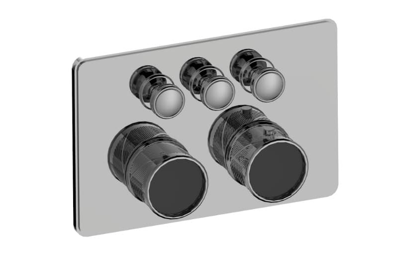 Graff RIVA – Trim Εντοιχισμού Ντους – Traditional 3-button Oblique Knurl Compact (E-18013CCQ-T)