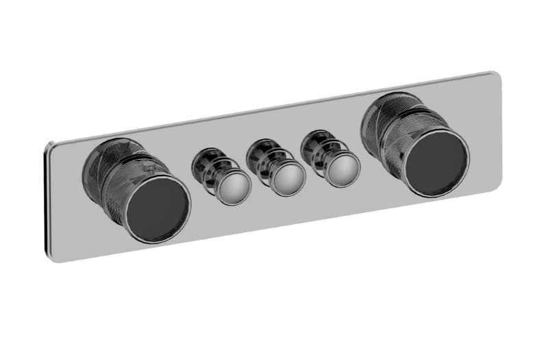 Graff RIVA – Trim Εντοιχισμού Ντους – Traditional 3-button Split Knob Oblique Knurl Horizontal (E-18013HAQ-T)