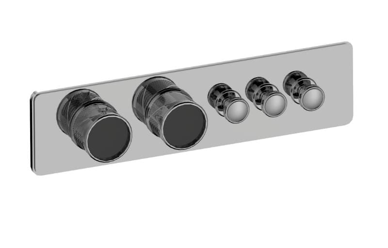 Graff RIVA – Trim Εντοιχισμού Ντους – Traditional 3-button Paired Knob Oblique Knurl Horizontal (E-18013HBQ-T)