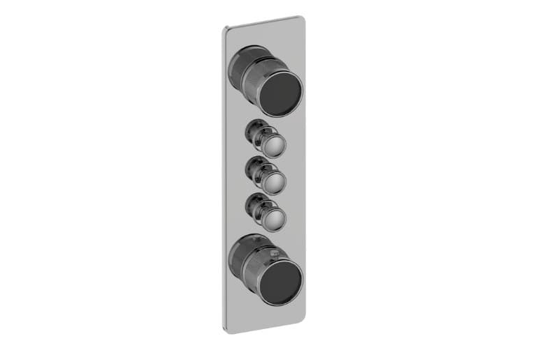 Graff RIVA – Trim Εντοιχισμού Ντους – Traditional 3-button Split Knob Diamond Knurl Vertical (E-18013VAD-T)