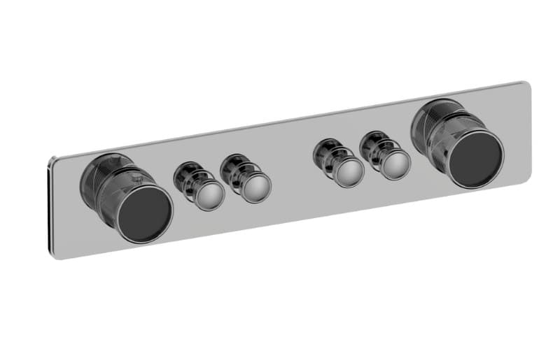 Graff RIVA – Trim Εντοιχισμού Ντους – Traditional 4-button Split Knob Oblique Knurl Horizontal (E-18014HAQ-T)
