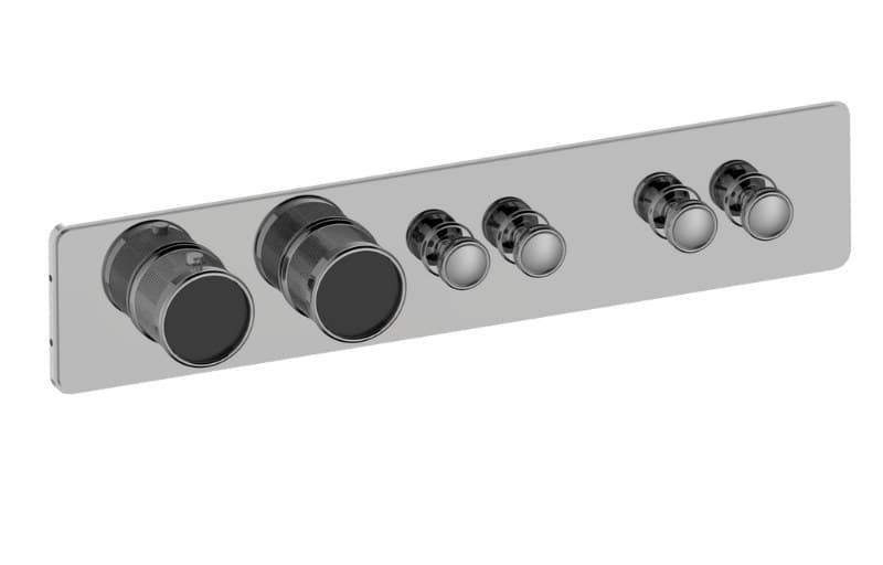 Graff RIVA – Trim Εντοιχισμού Ντους – Traditional 4-button Paired Knob Diamond Knurl Horizontal (E-18014HBD-T)