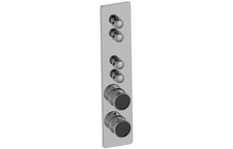 Graff RIVA – Trim Εντοιχισμού Ντους – Traditional 4-button Paired Knob Fluted Knurl Vertical (E-18014VBF-T)