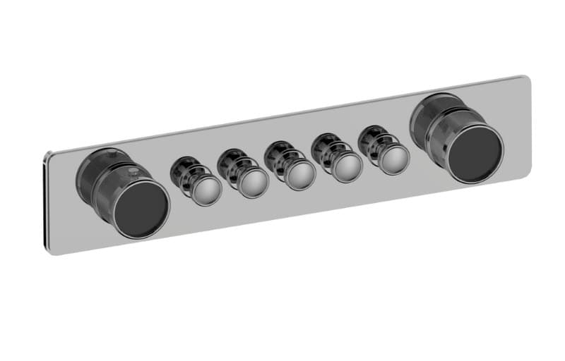 Graff RIVA – Trim Εντοιχισμού Ντους – Traditional 5-button Split Knob Diamond Knurl Horizontal (E-18015HAD-T)